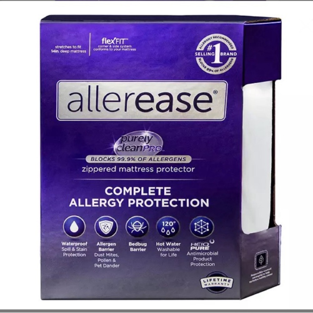 White Purely Clean Pro FULL SIZE Zippered Mattress Protector